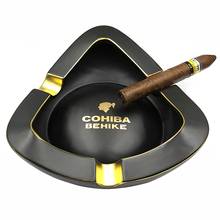 COHIBA 50th Anniversary Edition Ceramic Fine Porcelain 3 Ash Slot Cigar Ashtray For Home Outdoor Smoking Tool With Gift Box 2024 - buy cheap