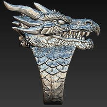 Мужское кольцо с головой дракона в стиле ретро-Готика 2024 - купить недорого