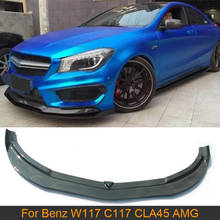 Carbon Fiber Front Bumper Lip Spoiler for Mercedes Benz W117 C117 CLA45 AMG 2014 2015 Car Front Bumper Lip Chin Spoiler Splitter 2024 - buy cheap