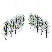 New 20pcs Plastic Scenery Landscape Train Model Trees w/ White + Green Flowers Scale 1/200 Layout Garden Landscape Model Trees 2024 - buy cheap