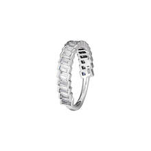 Anel de beleza glacial cz autêntico 925, joia em prata esterlina clara para mulheres, anéis de prata estilo europeu para fazer joias 2024 - compre barato