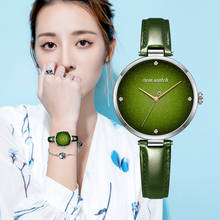 DOM Топ Роскошные модные женские кварцевые наручные часы Элегантные зеленые женские часы кожа водонепроницаемые часы девушка шаблон часы G-1292 2024 - купить недорого