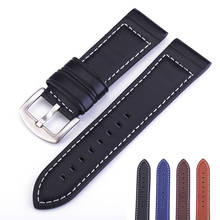 Nova pulseira de couro genuíno 20mm 22mm alta qualidade substituição para samsung galaxy relógio 46mm correias pulseira acessórios 2024 - compre barato