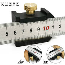 Ângulo scriber régua de aço posicionamento bloco carpintaria linha scriber calibre liga alumínio para carpintaria diy ferramentas medição 2024 - compre barato