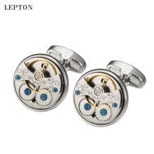 Lepton Tourbillon Movement Cufflinks For Mens Wedding Groom High Quality Watch Steampunk Gear Cufflink Gift Relojes gemelos 2024 - buy cheap