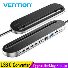 Vention usb c hub multi tudo-em-1 tipo-c para usb 3.0 hdmi vga sd/tf cartão pd rj45 adaptador para macbook pro multi 12 portas tipo c hub 2024 - compre barato