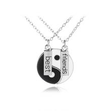 Best Friends Necklaces Friendship Love Gift Tai Chi Yin Yang Pendant Necklace for Women Men (Black & Silver) 2024 - buy cheap