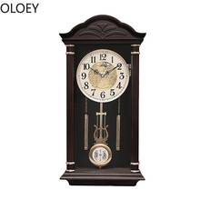 Reloj de pared grande Vintage para decoración del hogar, reloj de péndulo Retro, silencioso, desgastado y elegante, creativo, para sala de estar y dormitorio 2024 - compra barato