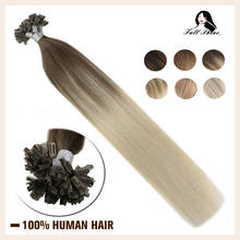Накладные волосы, u-образные накладные волосы, цвет балаяжа, 50 г, волосы Remy для наращивания на ногтях, натуральные волосы Keartin Capsule Fusion 2024 - купить недорого