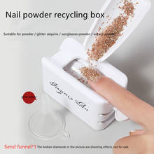 Dupla camada glitter pó broca unha arte manicure ferramentas profesional jóias reciclagem caixa de armazenamento recipiente portátil branco diy 2024 - compre barato