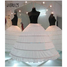 JIERUIZE White 6 Hoops Petticoats Bustle Ball Gown Wedding Dress Underskirt Bridal Crinolines In Stock 2024 - buy cheap