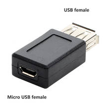 Новинка, черный Переходник USB 2,0 типа A мама-Micro USB B мама, переходник с usb 2,0 на микро usb разъем, оптовая продажа 2024 - купить недорого