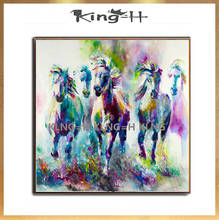 Free Shipping High Quality Hand-painted Abstract Horse Oil Painting On Canvas Handmade Beautiful Horse Painting For Living Room 2024 - buy cheap