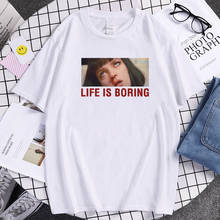 Pulp Fiction Life Is Boring T-Shirt Men 2021 Hot Summer Hip Hop Movie T Shirts Harajuku Streetwear Brand Hipster Punk Tops  2021 2024 - buy cheap