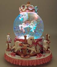 Bola de vidro de luxo com rotação, boneca miniatura para casa de bonecas e castelo no céu, perfeita para presente de aniversário 2024 - compre barato