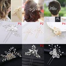 Rose Gold Prom Bride Bridesmaid Hair Accessories Pearl Hair Pin Clip Luxury Crystal Rhinestone Wedding Hairpins Sticks For Women 2024 - buy cheap