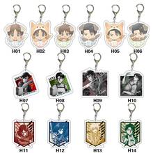 Attack on Titan Keychain Anime Accessories Cartoon Acrylic Key Chain Kawaii Eren Q Version Figures Key Ring Holder 2024 - buy cheap