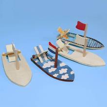 DIY Kits Wooden Sailboat Ship Model Painting Educational Children Kids kindergarten Decoration Gift 2024 - buy cheap