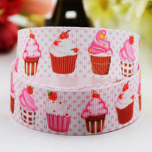 22mm 25mm 38mm 75mm Ruban satin CupCake Cartoon Character printed Grosgrain Ribbon party decoration 10 Yards X-00774 2024 - buy cheap