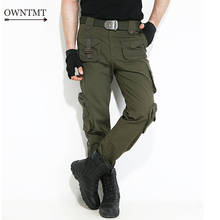 Calça camuflada masculina, calça de algodão camuflada para homens, de combate, reta, casual, para inverno 2024 - compre barato