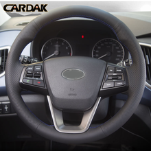 CARDAK Car accessories Black Artificial  leather Car Steering wheels cover For Hyundai Creta 2015 2016 2017 2024 - buy cheap