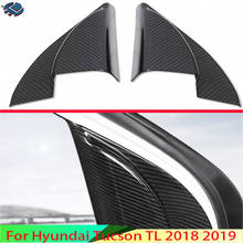 Cubierta triangular de fibra de carbono para puerta frontal, embellecedor Interior para Hyundai ix35 2018 2019 2024 - compra barato