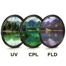 UV+CPL+FLD 3 in 1 Lens Filter Set with Bag for Cannon Nikon Sony Pentax Camera Lens 49MM 52MM 55MM 58MM 62MM 67MM 72MM 77MM 2024 - buy cheap