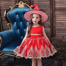 Flower Girl Princess Wedding Party Performing Golden Thread Embroidery Dress Girl Festival Party Birthday Party Ball Dress 2024 - buy cheap