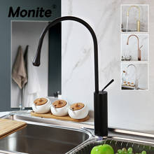 Monite Brushed Golden Bathroom Faucet Solid Brass Counter Top Nordic Style Modern Rose Golden & Black Wash Sink Mixer Tap Faucet 2024 - buy cheap