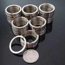 30 pçs 25mm aço inoxidável diy polido prata split anel chaveiros chaveiro hoop loop chave titular 2024 - compre barato