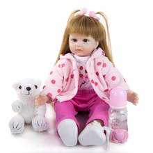 Boneca realista bebê reborn, brinquedo de silicone macio para crianças, recém-nascidos, princesa, 50 cm 2024 - compre barato