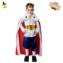 Мальчик король принц одежда косплей костюм Дети Хэллоуин маскарадное платье для вечерние ринки Дети День рождения король плащ Корона 2024 - купить недорого