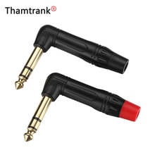 10pcs/lot Right Angle Jack 6.35mm 3 Poles Stereo Male Connector Gold Plated 1/4 Inch Plug Microphone Connector 5Pairs Red+Black 2024 - buy cheap