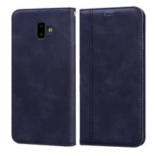 Para samsung j6 2018 caso ue j600 j600f SM-J600F carteira flip capa de couro para samsung galaxy j6plus 2018 j6 + j 6 plus j610 j610f 2024 - compre barato