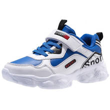Zapatillas de correr para niños y niñas, zapatos informales para exteriores, transpirables, para caminar, de cuero sintético, color azul 2024 - compra barato