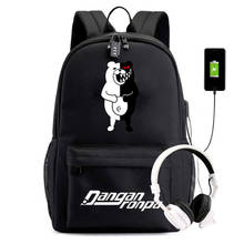 Quente dos desenhos animados anime danganronpa mochila para meninos meninas crianças sacos de escola estudante bookbag crianças escola bagpack faculdade usb lapto 2024 - compre barato