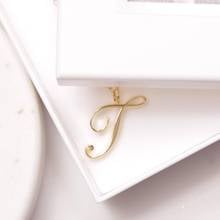 Gift Cursive English letter T name Sign fashion lucky Monogram pendant necklace alphabet Initial mother friend family  jewelry 2024 - buy cheap
