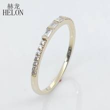 HELON-anillo de compromiso de oro amarillo de 10K para mujer, sortija de compromiso con diamantes 100% naturales, joyería fina 2024 - compra barato