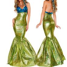 VASHEJIANG-Disfraz de cola de sirena para adultos, disfraz de fantasía de princesa sirena para Halloween 2024 - compra barato