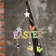 2020 Happy Easter Wooden Letter Easter Sign Pendant Decorative Hanging Ornament Home Easter Party Decorations Gifts Z31 2024 - buy cheap