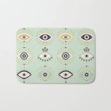 Evil Eye Collection Bath Mat Flannel Absorbent Non Slip Light Green Amulet Talisman Doormat Entrance Door Bath Room Mats 2024 - buy cheap