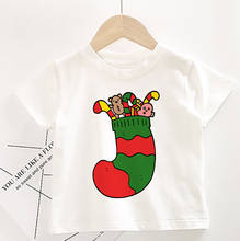 Camiseta infantil de manga curta, roupa de natal para meninos e meninas 2024 - compre barato