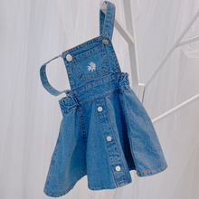 Новое летнее платье на бретелях для девочек, милое джинсовое платье для маленьких девочек, комбинезоны, джинсы для малышей 2024 - купить недорого