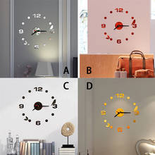 European style DIY big wall clock modern design 3D Roman Numbers Acrylic Mirror Wall Sticker Clock Home Decor Mural Decals 2024 - buy cheap
