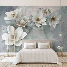 Custom Mural Wall Paper Retro Oil Painting 3D Stereoscopic Embossed Flowers Living Room Bedroom TV Background Photo Papier Peint 2024 - buy cheap