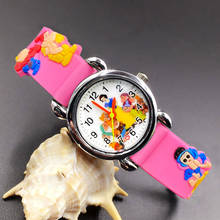 Reloj de pulsera de silicona con dibujos animados para niños, pulsera de cuarzo con correa de silicona 3D, estilo lindo, para estudiantes y niñas, E03 2024 - compra barato