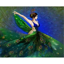 5D DIY round square Diamond Embroidery sale Peacock Beauty full Diamond Painting Cross Stitch Chinese woman Home Decor arts 2024 - buy cheap