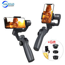 Anjielosmart capture2 3 eixos cardan handheld estabilizador para gopro 7 6 5 sjcam eken yi ação câmera/smartphone celular 2024 - compre barato