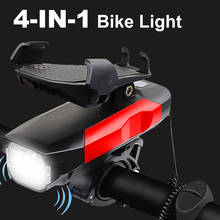 4000mAh Bicycle Light Horn 4~6.5 inch Phone Holder USB Rechargeable Waterproof Bicycle Flashlight Bike Accessories as Power Bank 2024 - buy cheap