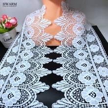HWARM White African Screen Lace Fabric Ribbon Decoration Trim DIY 5yard Milk Silk Embroidery Window Curtains Skirt Arts Sewing 2024 - buy cheap